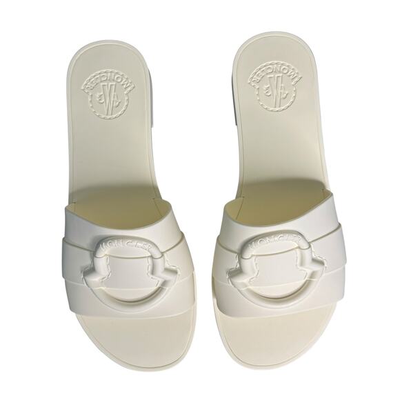 Moncler NIB Mon Ligo Slides in White Size 39 - Picture 7 of 14